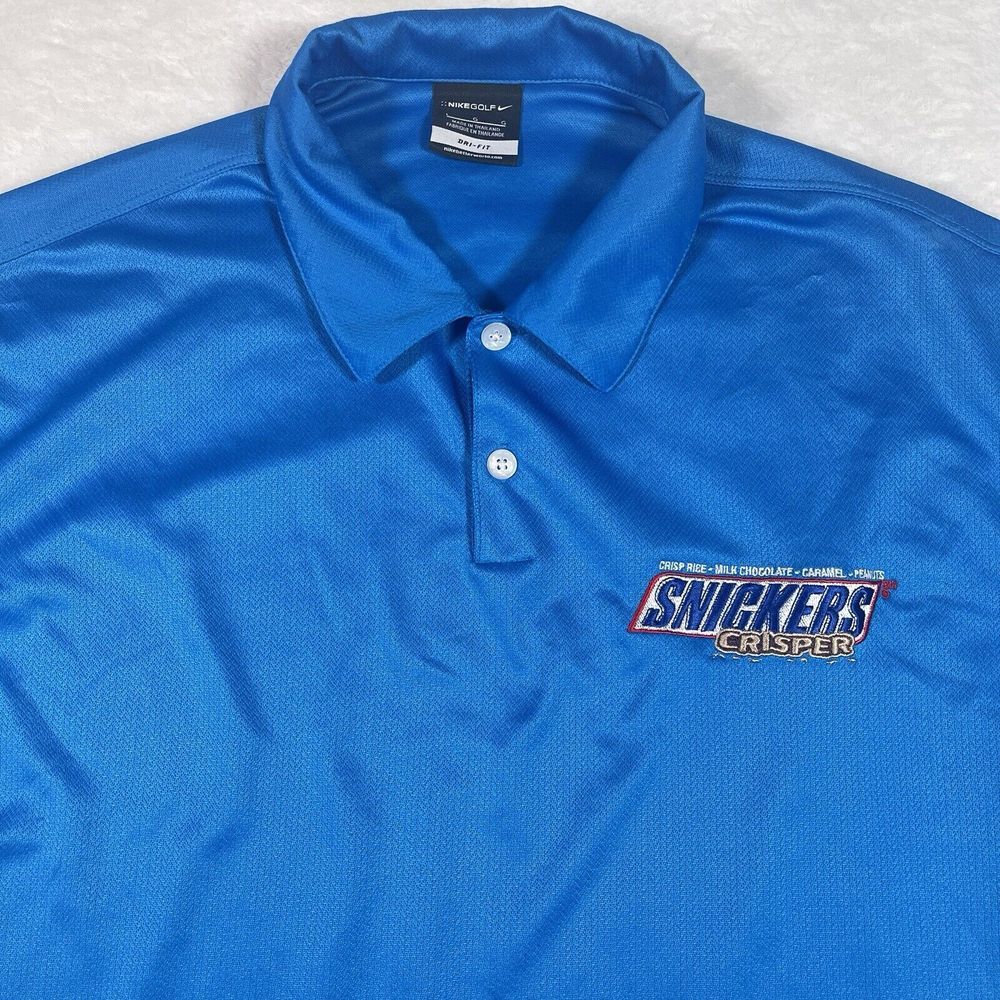 NIKE Snickers‎ Crisper Performance Polo Shirt Mens Dri-Fit Golf Size L Blue